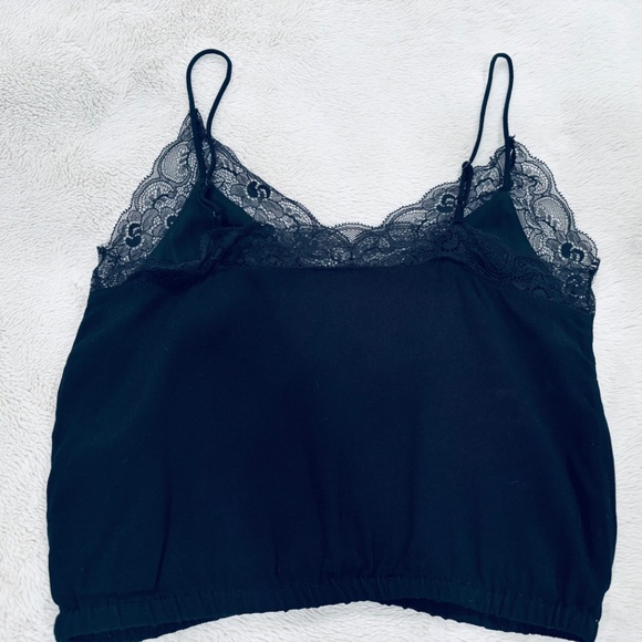 Aritzia Wilfred Free Agyness Lace Crop Tank Top – Black XXS / XSmall - Picture 3 of 3